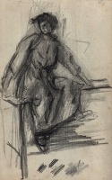 Portrait study of a woman seated...