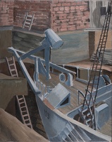 A Royal Navy Mine Sweeper in Dry Dock
