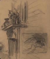 Still Life of a Fireplace with vases...