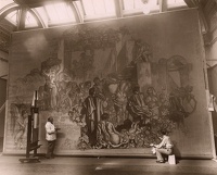 The artist working on the...