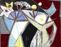 Abstract with wild flowers  circa 1950