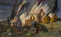 Farmstead on fire