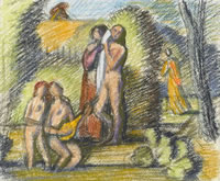 Bathseba with attendants