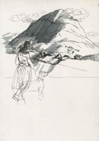 Woman watching the mountain