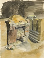 The hearth at Oak Cottage, circa 1938