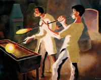 Glass-blowers producing cathode-ray...