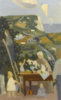 A Family in their Garden near the...