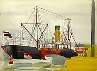 At the Docks, unloading a Boat