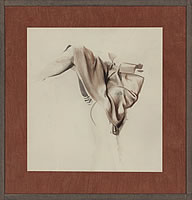 Study of legs and drapery for an...