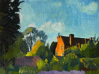Cottage with lavender borders