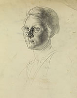 Profile portrait of a woman with...