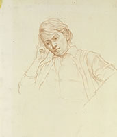 Seated woman in thought