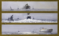 Freighters passing through an...