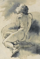 Kneeling nude