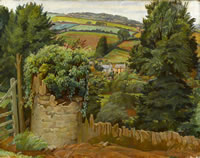Pitched stone wall