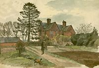 Returning from feeding the chickens