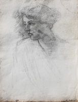 Portrait of the artists wife(?) head...